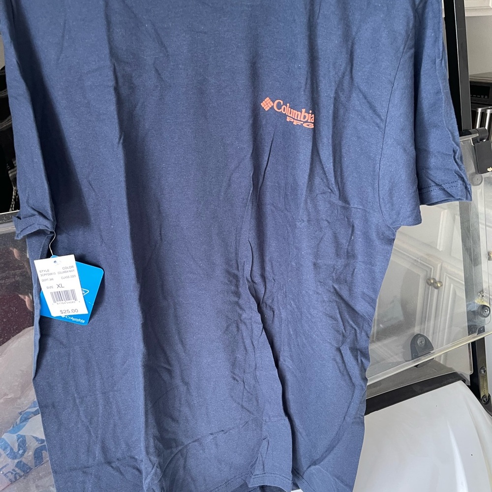 Columbia Navy Tee with Orange Logo
